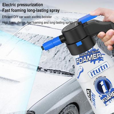 1.5L Electric Powerful Foam Sprayer Foaming Pump for Car Wash USB Rechargeable Auto Wash Foam Spray Bottle Car Cleaning Tools