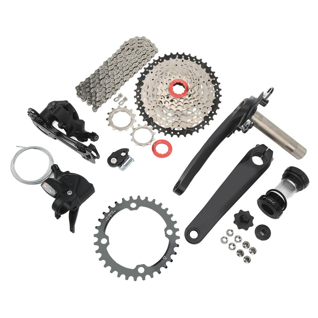 Grupo de 8 Velocidades Hollow Volante 42T Kit de Câmbio para Bicicleta com Trocador Corrente Câmbio Traseiro para Modificação de Bicicletas