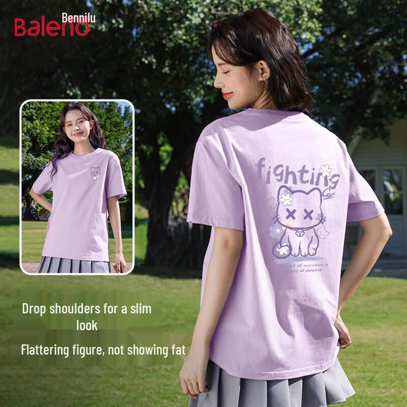 Baleno Women s 100% Cotton Loose Fit Heart Print T-Shirt 3XL