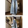 New American Style Jeans for Women Trendy Versatile High-waisted Slimming Loose Flesh-covering Straight Wide-leg Casual Trousers