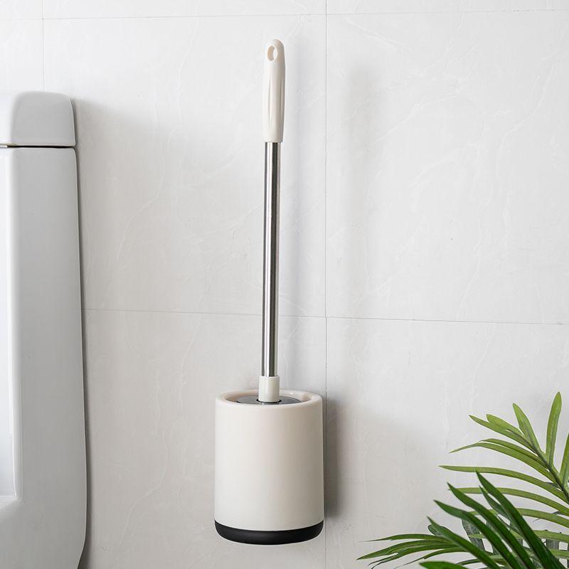 Stainless Steel Long Handle Toilet Brush Blind Spot Set for Household Toilets Perforated Base for Bathrooms, Wall Mounted Cleaning Brush