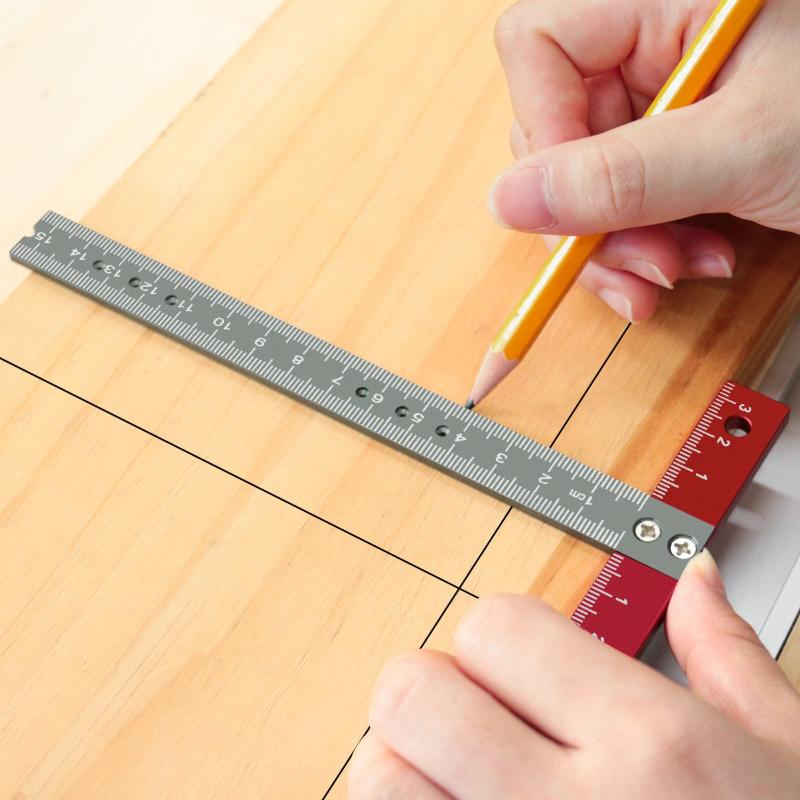 Aluminum Alloy Metric T-square Ruler 1Pc Durable Measuring and Marking Tool for Woodworking DIY Projects