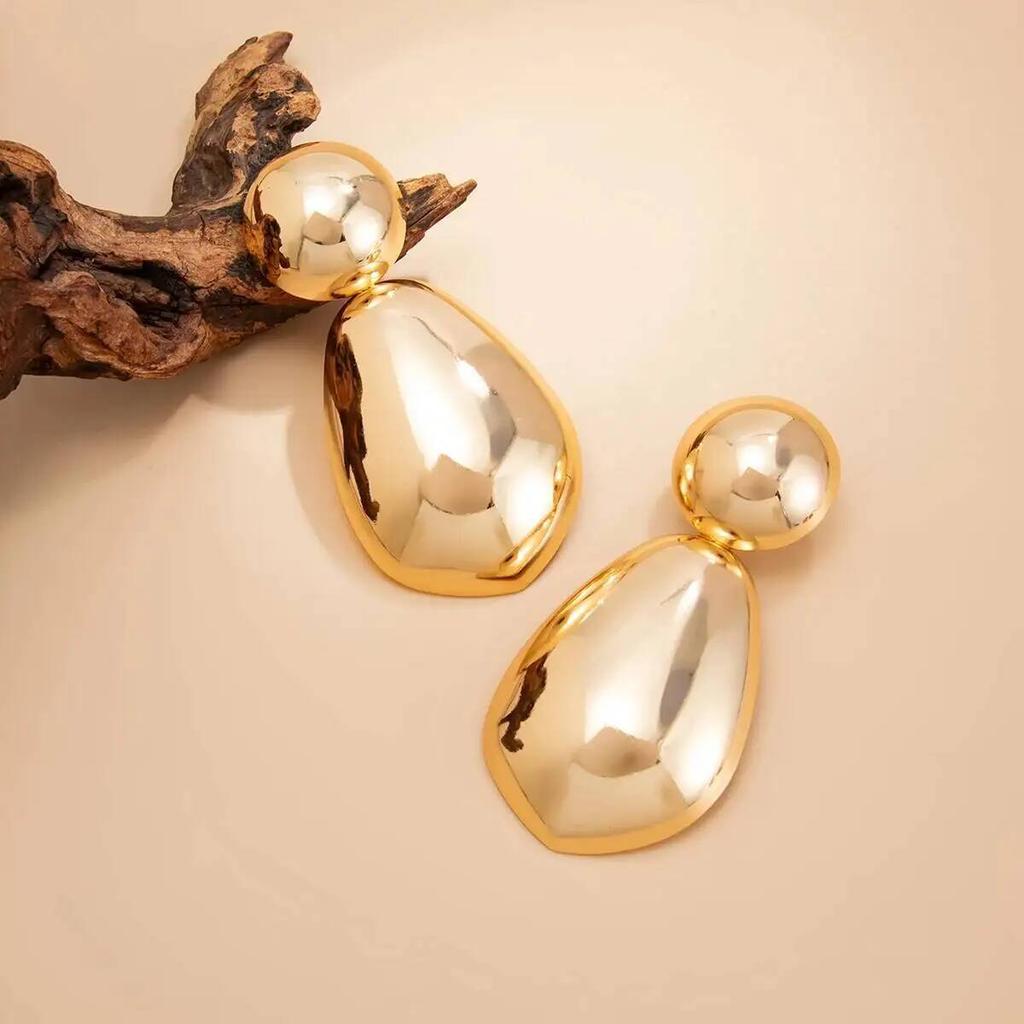 Ingemark 6 Styles Retro Exaggerated Irregular Geometric Stud Earrings Women Creative Punk Metal Piercing Earrings Charm Jewelry