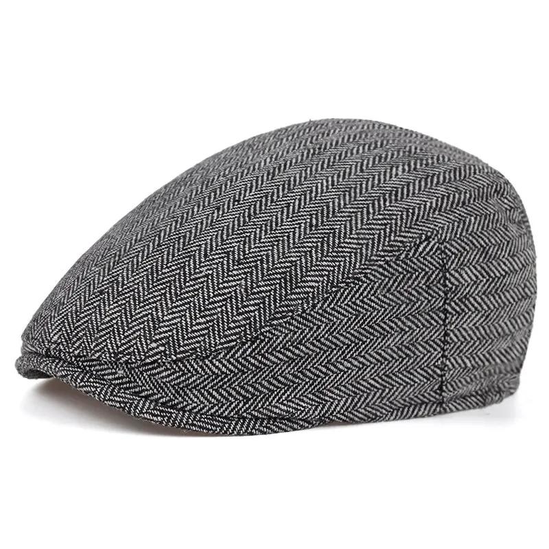 Newsboy Brand Latest Fresh School Old Vintage Caps Men British Painters Hats Autumn Winter Berets Herringbone Flat Peaked Cap Hip Hop Urban Street