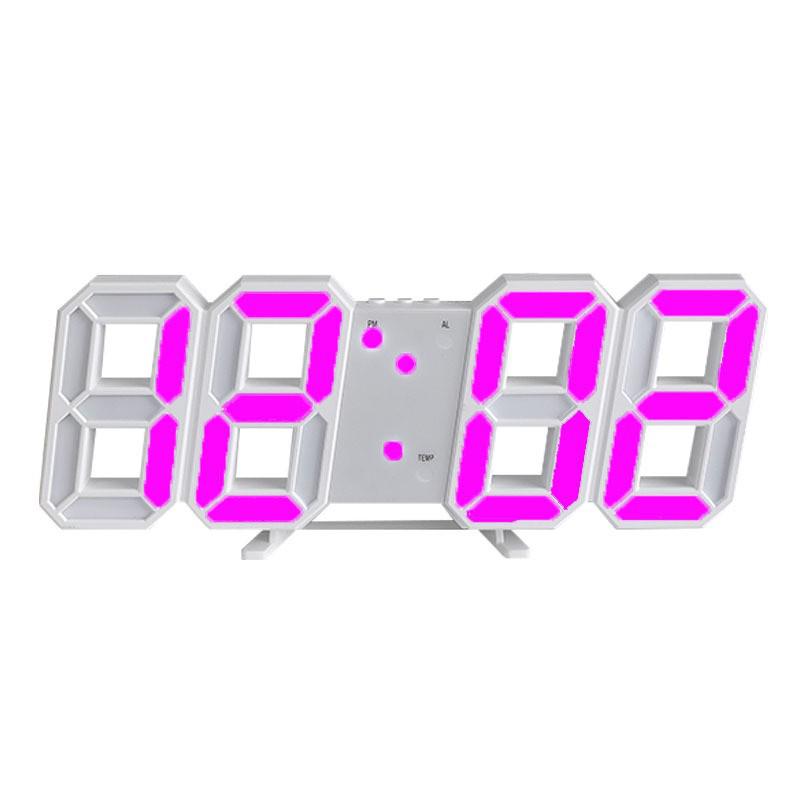 3D Smart Stereo LED Alarm Clock with Voice Control - Korean Style Wall & Table Clock