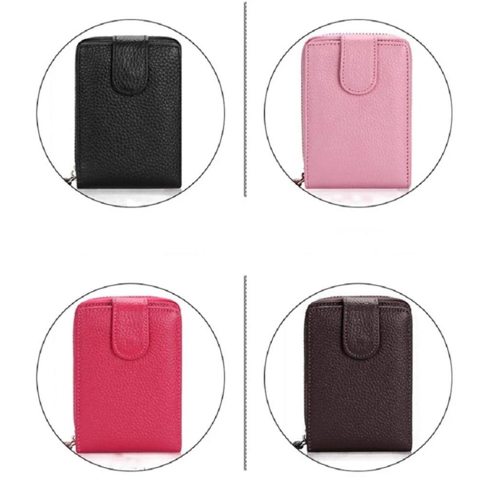 with Buckle PU Leather Card Holder Large Capacity Small Card Bag Casual Portable Coin Purse  Unisex