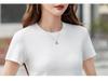 Women's Wine Red Round Neck Short-Sleeve T-shirt - Slim Fit, Chic & Trendy Style