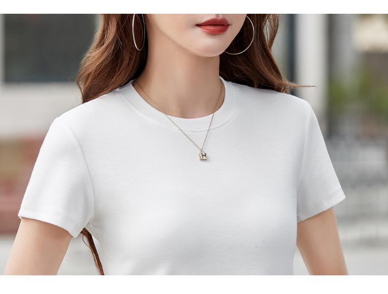 Women's Wine Red Round Neck Short-Sleeve T-shirt - Slim Fit, Chic & Trendy Style