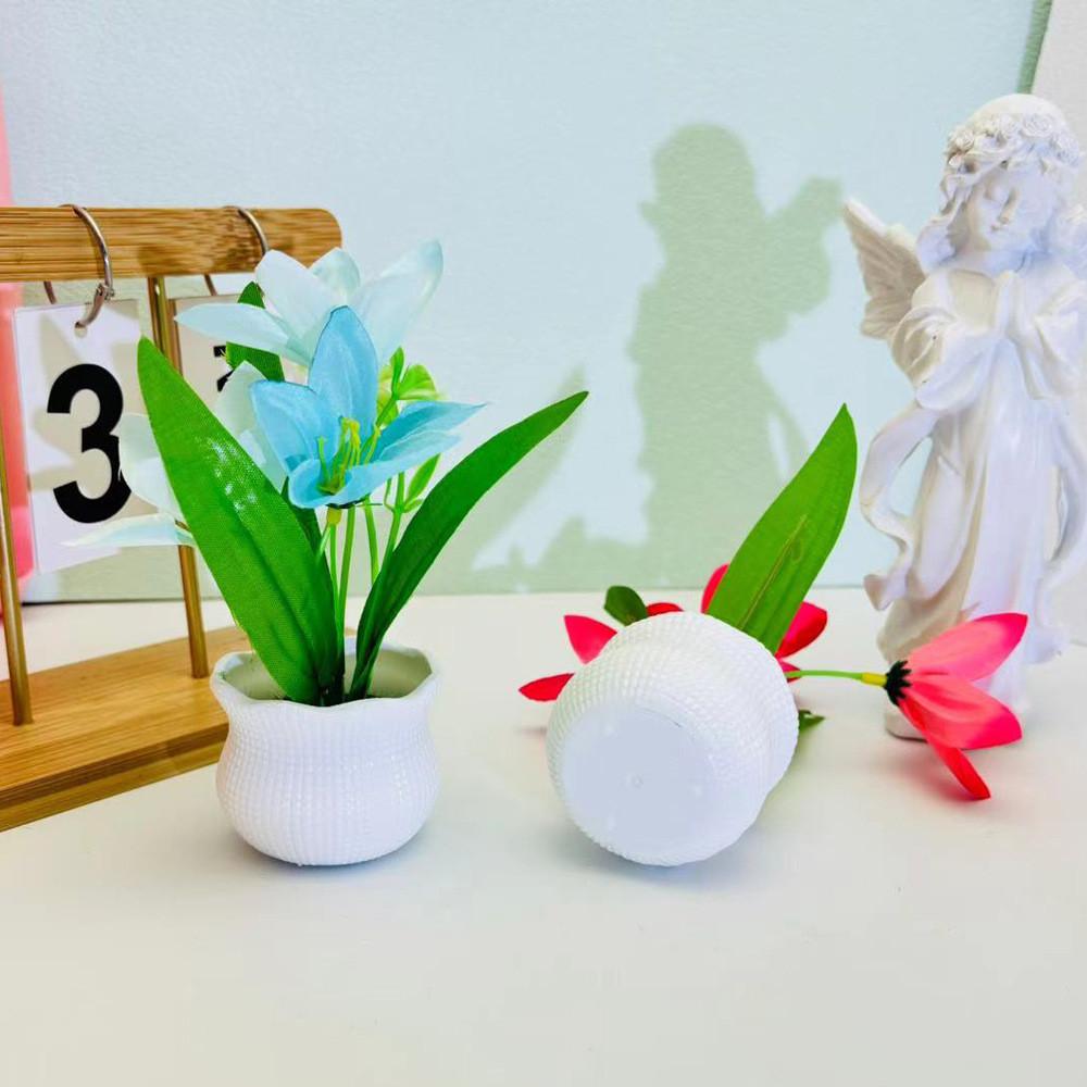 Flower Narcissus Potted With Silk Plastic Material For Home Garden Studio Decor