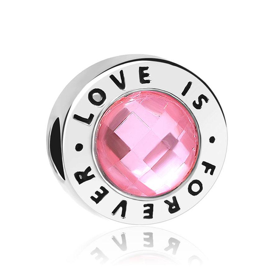 925 Silver Blue Pink Zircon Pendant for DIY Bracelet Necklace Fashion Jewelry Gift Beautiful Trinkets