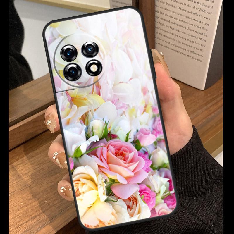 Pink Roses Bouquet Flowers Case For OnePlus 15 R 13T 13R 12R 10T 8T 13 12 11 9 10 Pro Nord 5 CE 4 2 3 Lite N20 N30 Cover