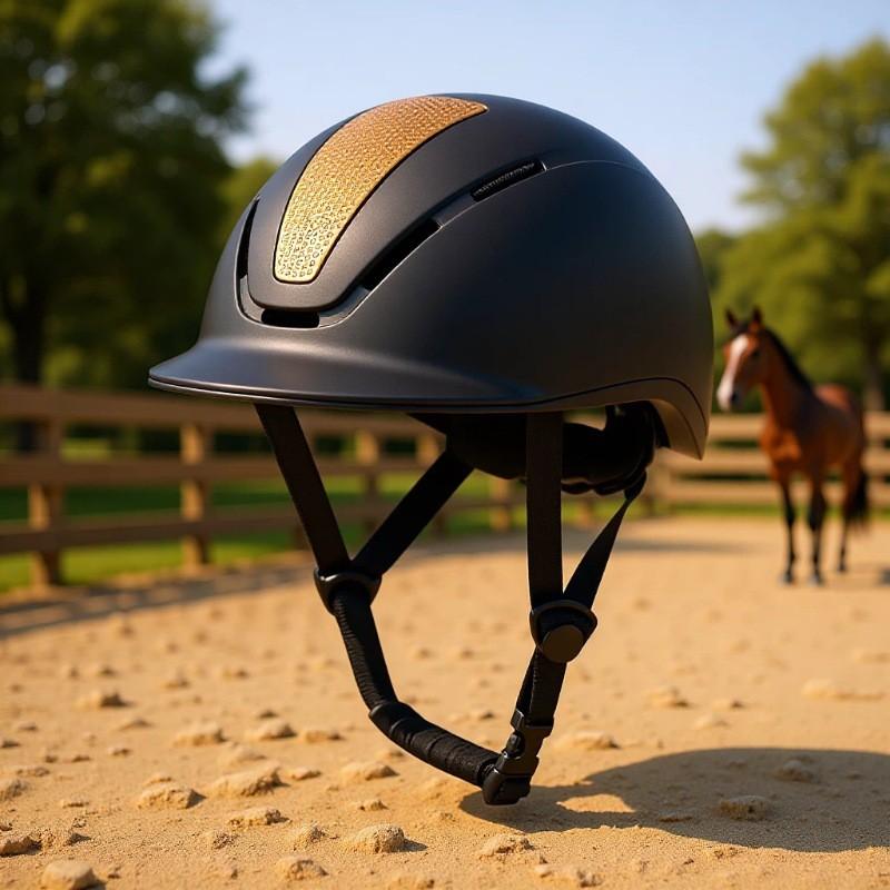 Riding Helmet Adult Child Equestrian Matte Black Breathable Shockproof Safety Gear With Accents