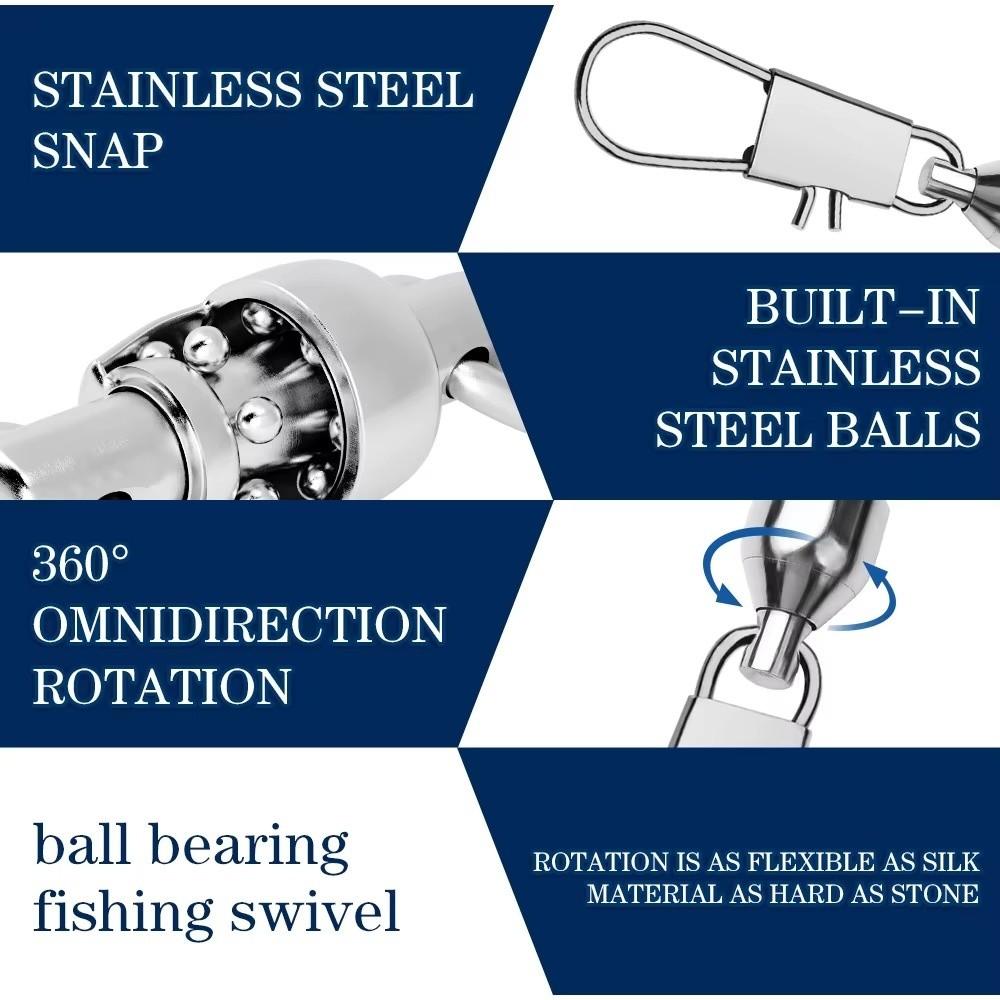 Ball Bearing Fish Snap Swivels Rolling Swivel Fishing Connector Fishing Accessories