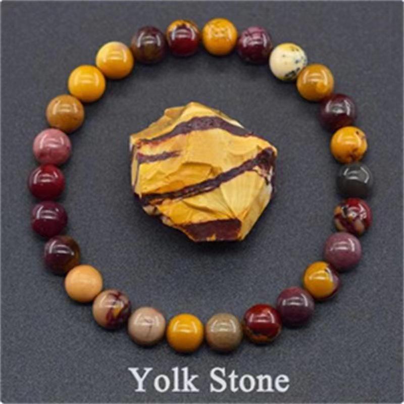8mm Rose Natural Stone & Tiger Eye Crystal Elastic Unisex Bracelet