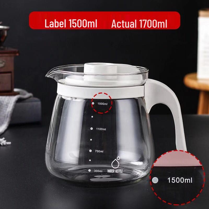 High Temperature Glass Pitcher Set: Nordic Iced Water, Fruit Teapot, Beer, and Cold Brew Pitcher with Scale.