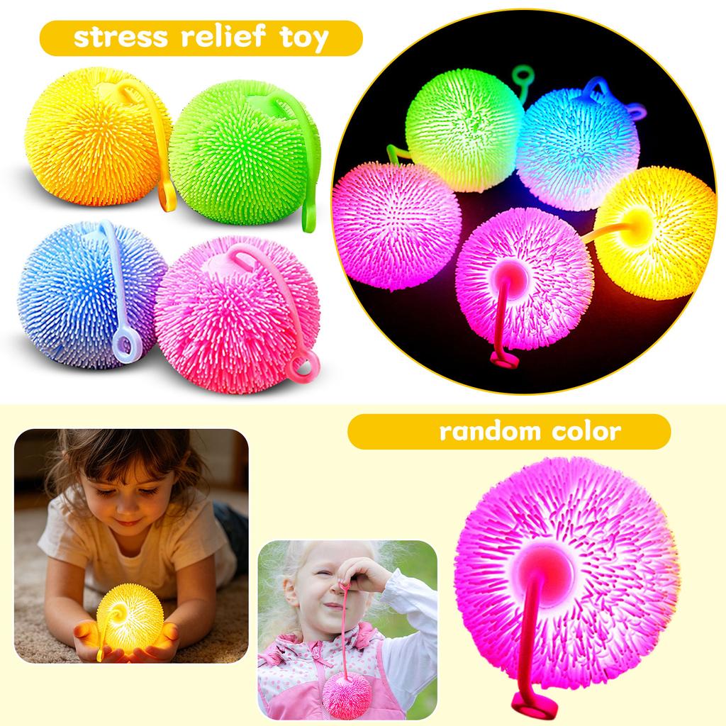 1 Stück leuchtende Kugel, blinkender doppelter fünfzackiger Stern, atomarer Stressabbau-Ball, ein neuartiges Stressabbau-Spielzeug, Stressabbau-Ball(Zufällige Farbe).
