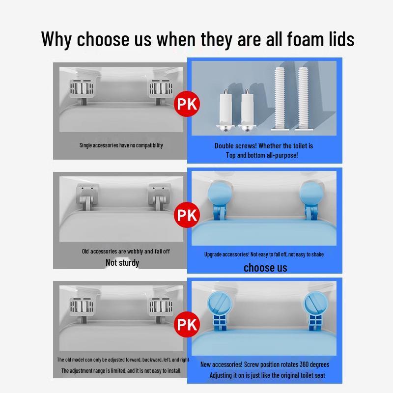 Retro Thickened Soft Foam Toilet Seat Ring - Comfortable, Colorful Design