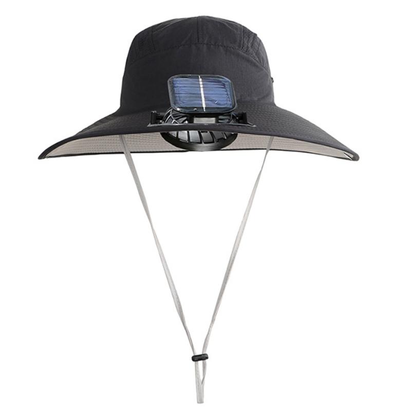 Men's Solar Powered Rechargeable Fishing Hat With Fast Drying and High Speed Fan For Outdoor Activity Fishing Headwear