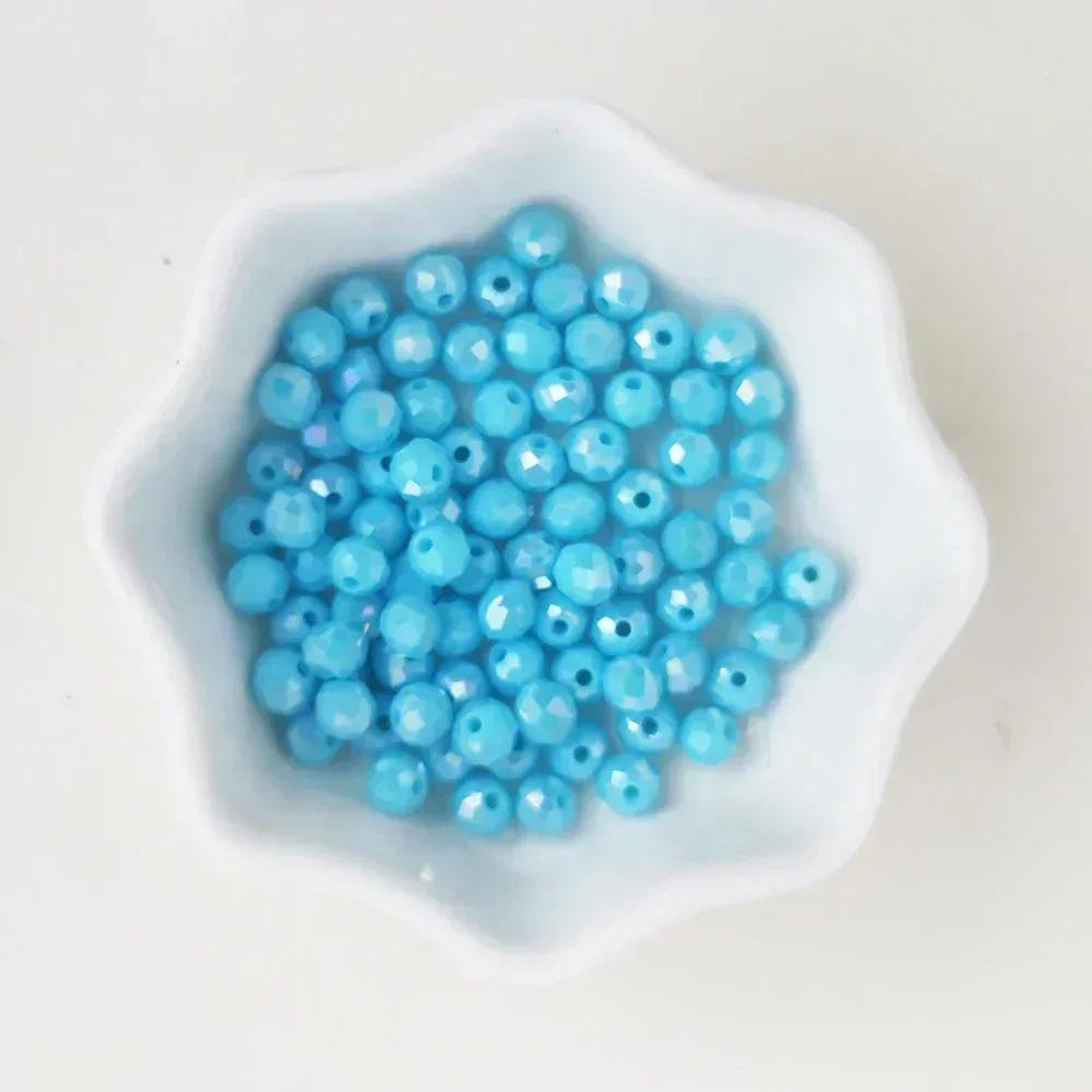 50pcs Translucent Czech Crystal Glass Bead Faceted Colorful Spacer Bead for Jewelry Making DIY Bracelet Necklace Accessories