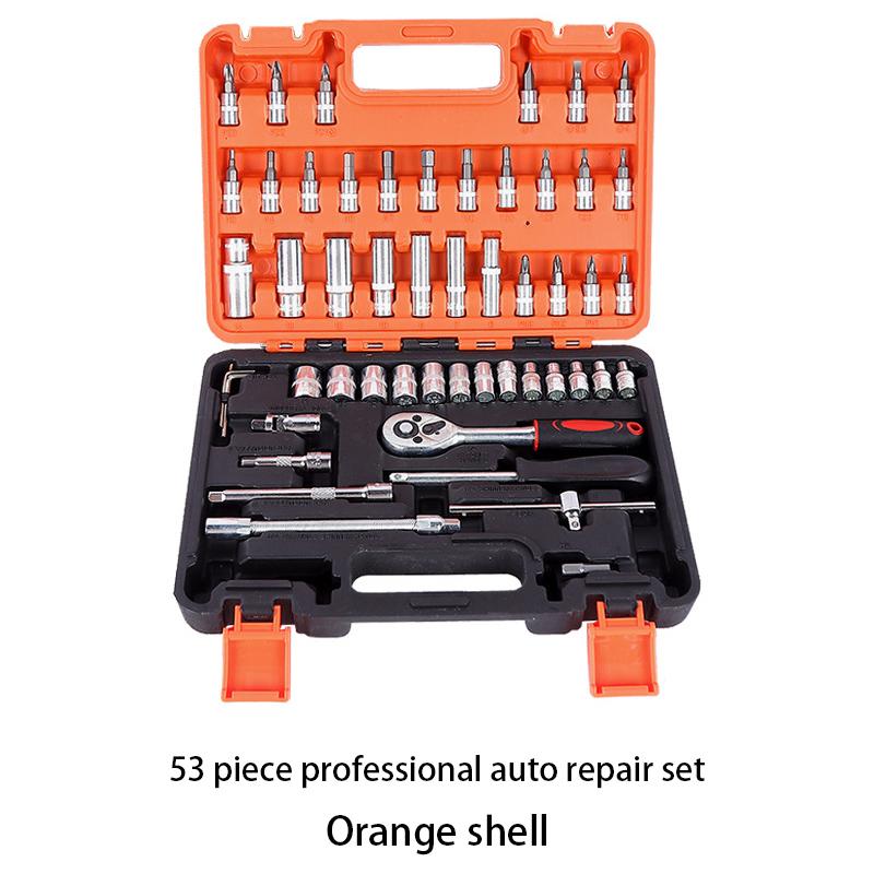 Professional Auto Repair Tool Kit 53/82pcs Quick Ratchet Wrench Multi-Function Set for Home Industrial Use Chrome Vanadium Steel