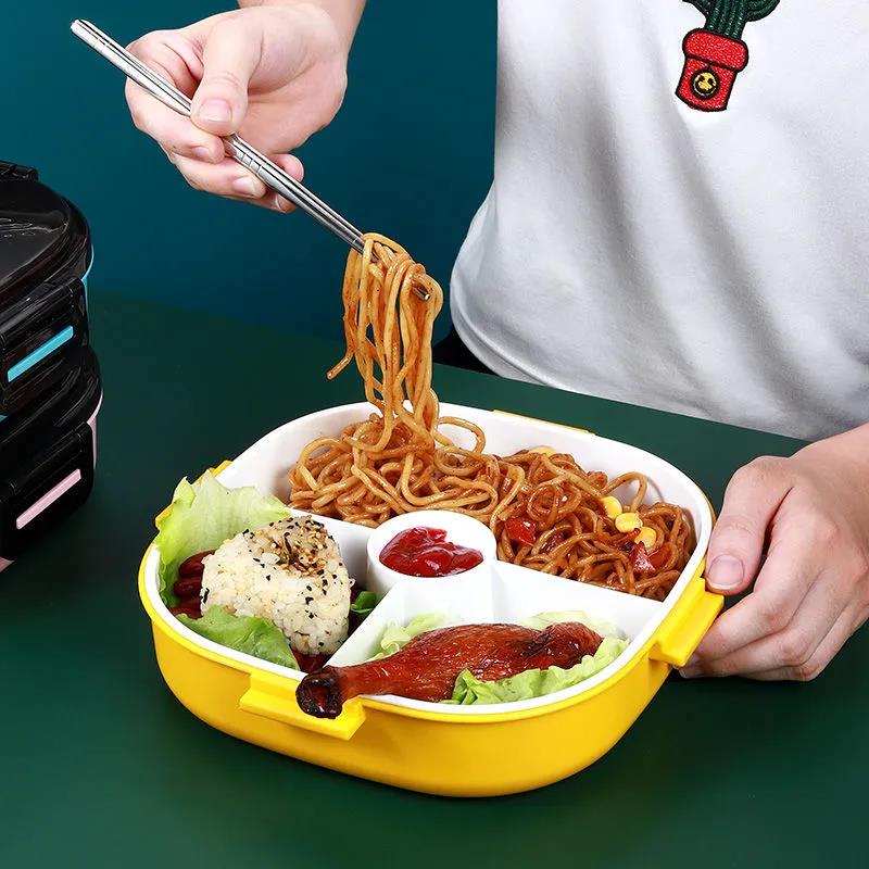 304 Nerezový izolovaný obědový box lze ohřívat v mikrovlnné troubě Student Office Worker Bento Box Dětský přihrádkový super izolovaný obědový box