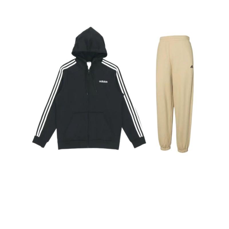 

Adidas Fleece Hooded Long Sleeve Jogger Set Unisex Activewear IV7609+-DQ3101 XL