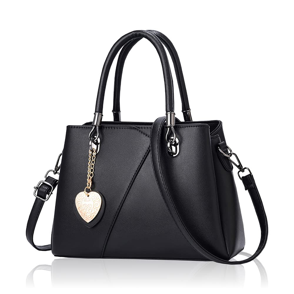 T.Y.ryanryan Women s Shoulder Bag, Crossbody Handbag, PU Leather, Heart Shape, Black