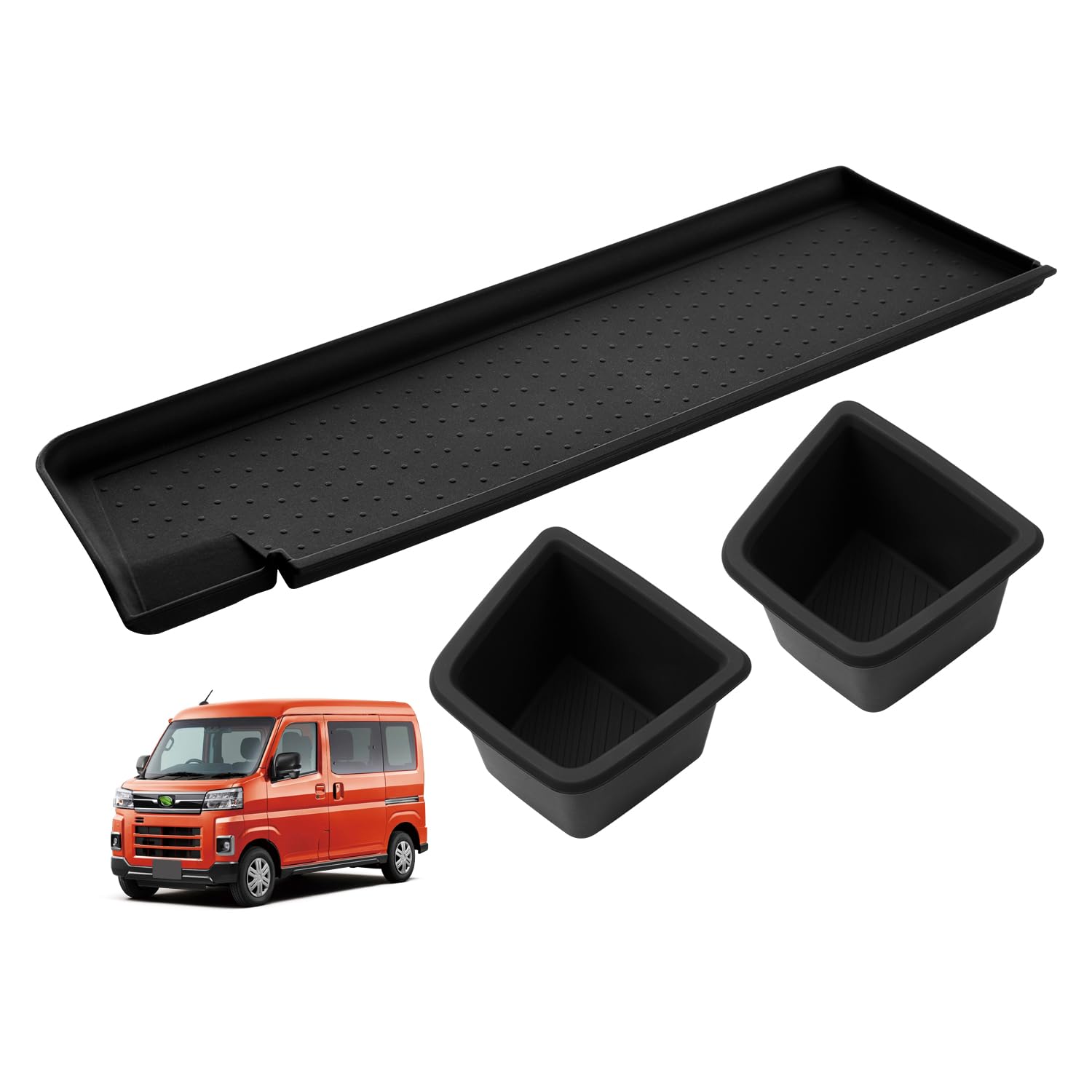 Auto Spec Passenger Side Instrument Panel Tray Mat S700 Series for Daihatsu Atrai Hijet Cargo Rubber with Cup Cover Stain-Resistant Washable Non-Slip