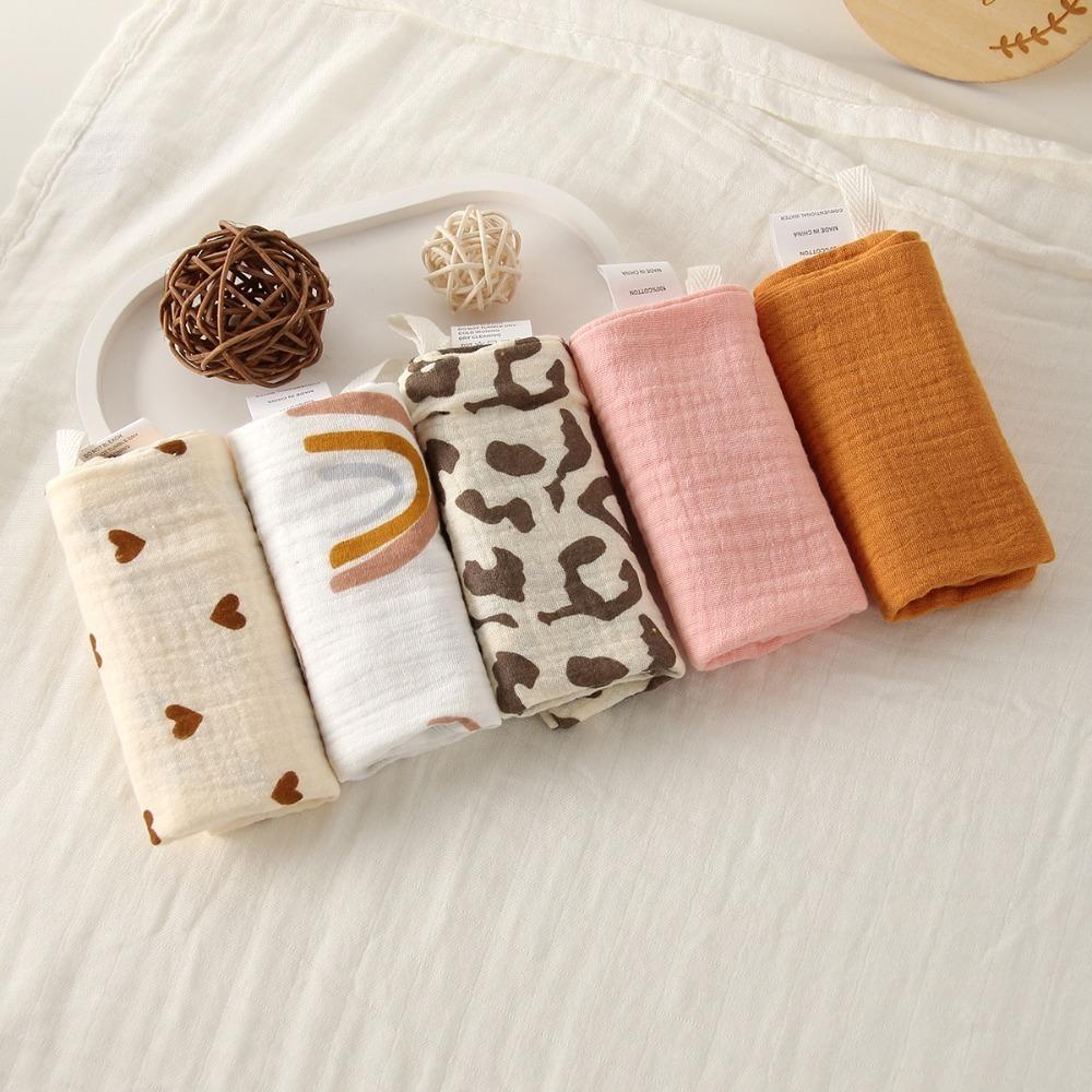 New 4-Layer Pure Cotton Baby Cotton Washcloth Soft Absorbent Square Towels Gauze Cotton Baby Towels Newborn Burp Cloth