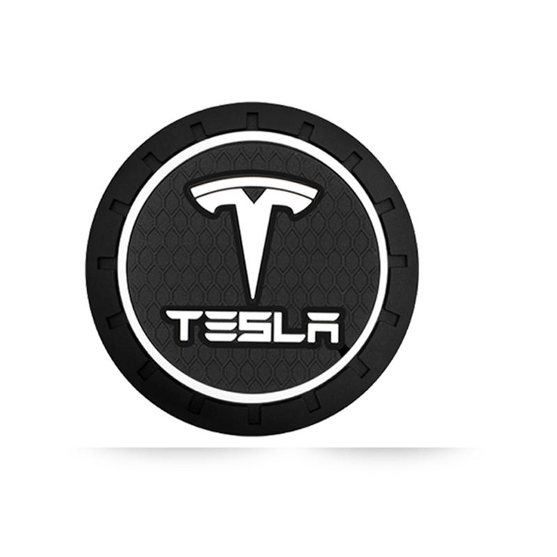 

1/2pc Car Anti Slip Coaster Water Cup Slot Non-Slip Cushion Valve Cap For Tesla Model 3 Model Y Cybertruck Model X Model S P100D (as the picture,For Tesla)