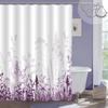 Lavender Shower Curtain With Hooks Waterproof Polyester Fabric Purple Floral Plant Bathroom Bathtub Curtains For Bath Room Tub