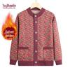 Elderly Women's Warm Plus Velvet Knit Cardigan