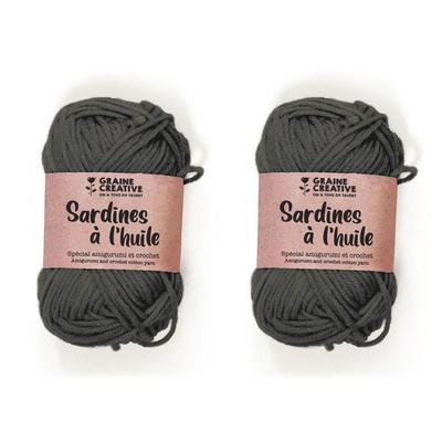 2 Cotton Crochet Threads 55 M - Dark Gray
