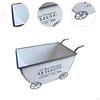 Compact Flower Cart Plant Stand, Metal Wheelbarrow for Displaying Pots
