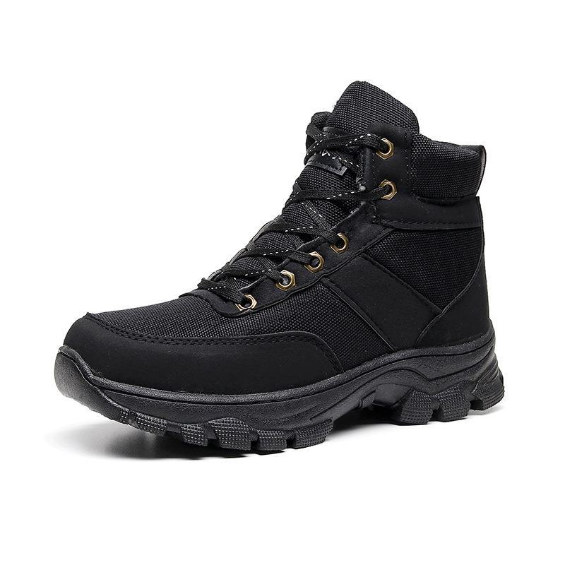 

Men s 2024 Winter High-Top Warm Snow Boots with Velvet, Thick Non-Slip Soles 42 чёрный