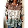 Women's printed lace-up short-sleeved blouse, fashionable and versatile, comfortable and skin-friendly, machine washable.