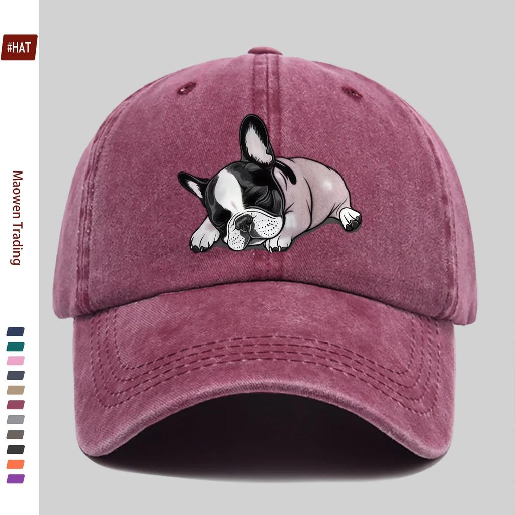 Cappellino da baseball unisex con stampa di simpatici carlini Decorazione casual per la casa Cappello da papà Cappello da camionista per il sole Fibbia lavata Copricapo regolabile