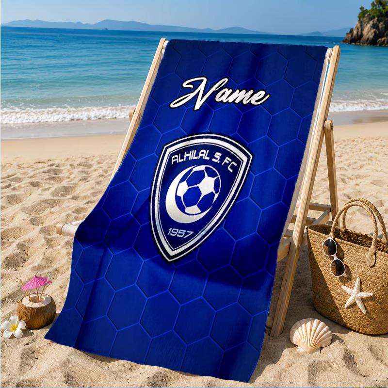 Custom Name SF Hilal Emblem Beach Towel Microfiber Beach Towel, Lightweight and Quick-Dry, for Summer Travel, Swimming Pool Gift