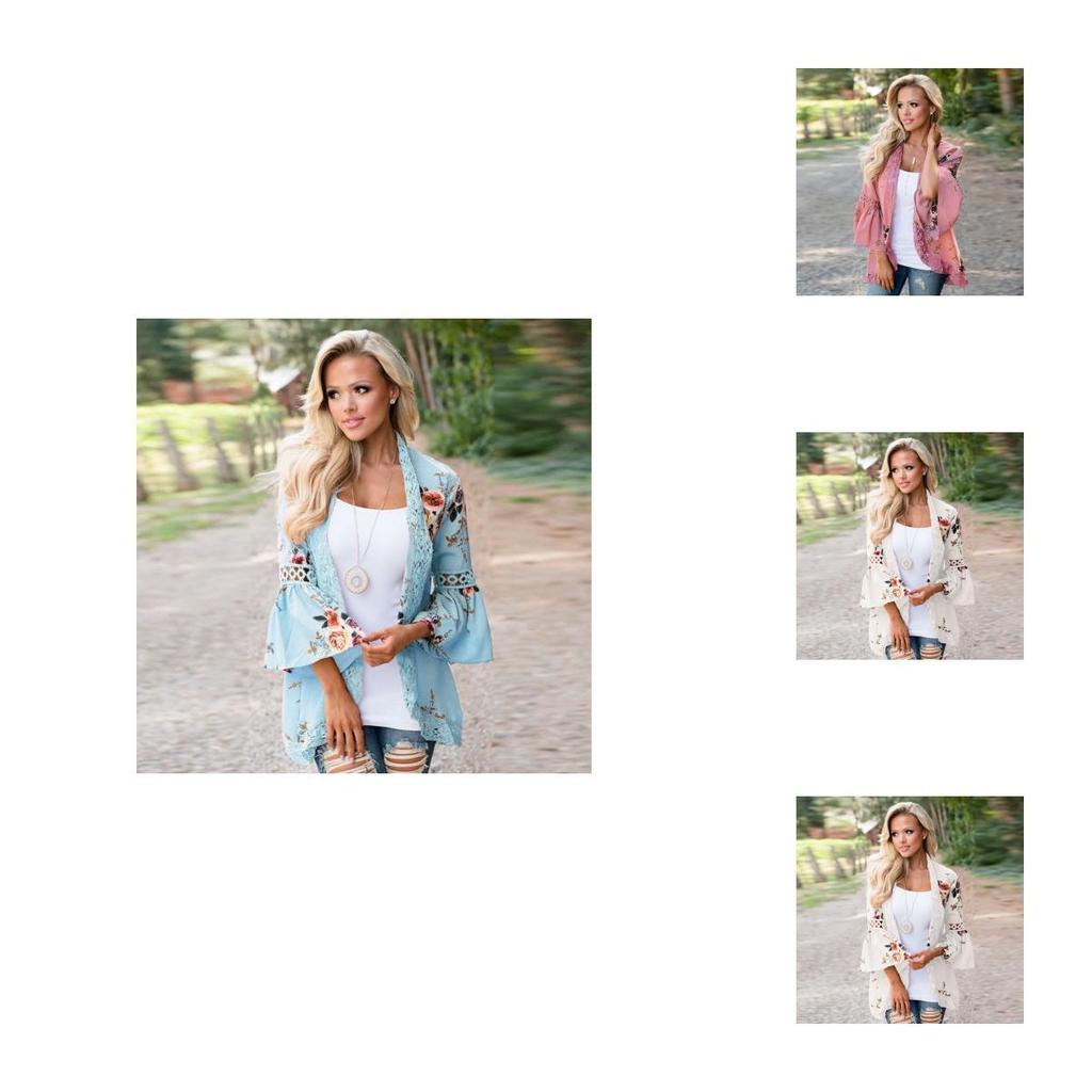 Dentelle Boho Femmes Floral Kimono Cardigan Dames Décontractée Tops Veste