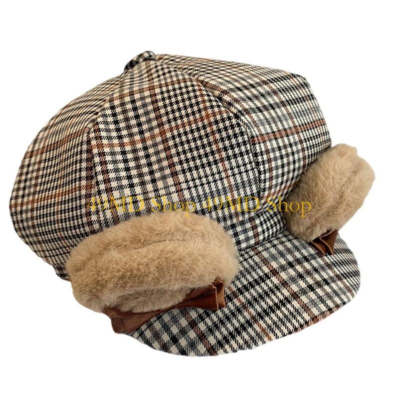 49MD Puppy Ear British Elegant Painter Hat Grandpa Hat Cabbie Hat for Outdoor Walk Club Cabbie Hat