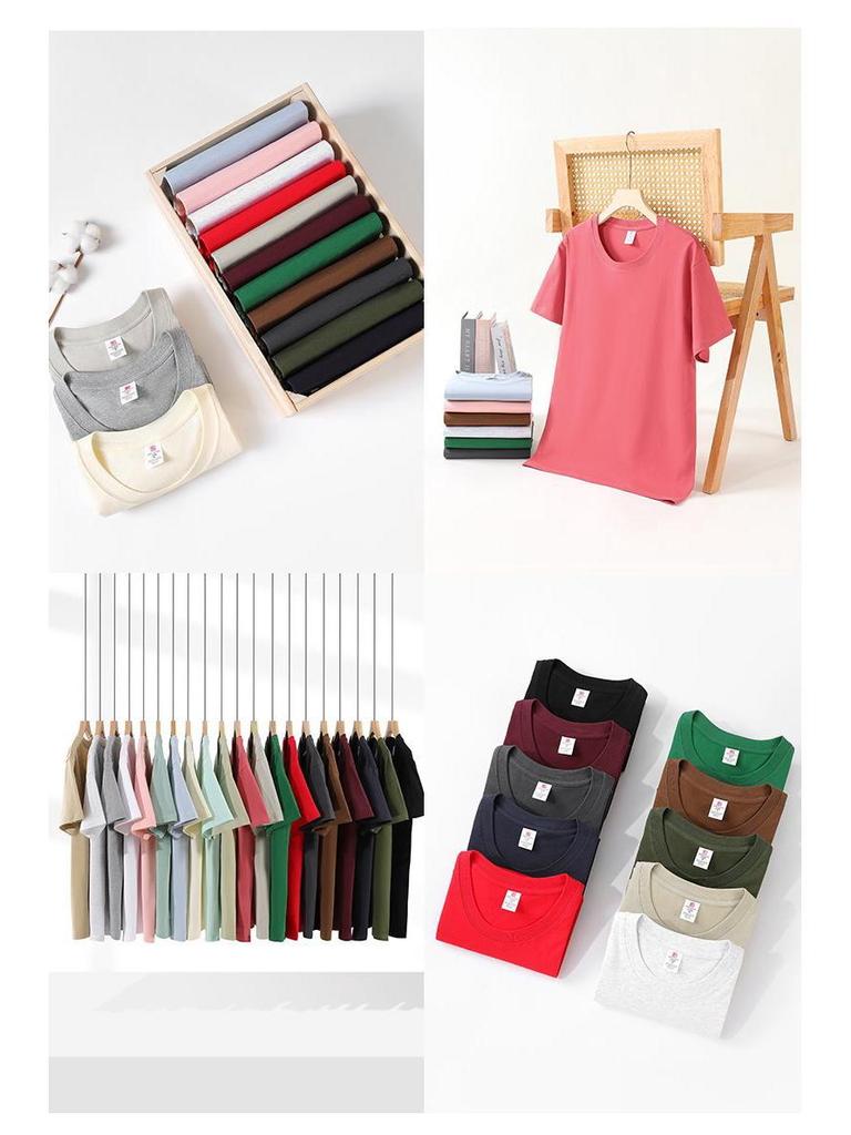 220g Casual Loose Fit Short Sleeve T-Shirt, Available in 20 Colors – Unisex Trendy Hong Kong Style