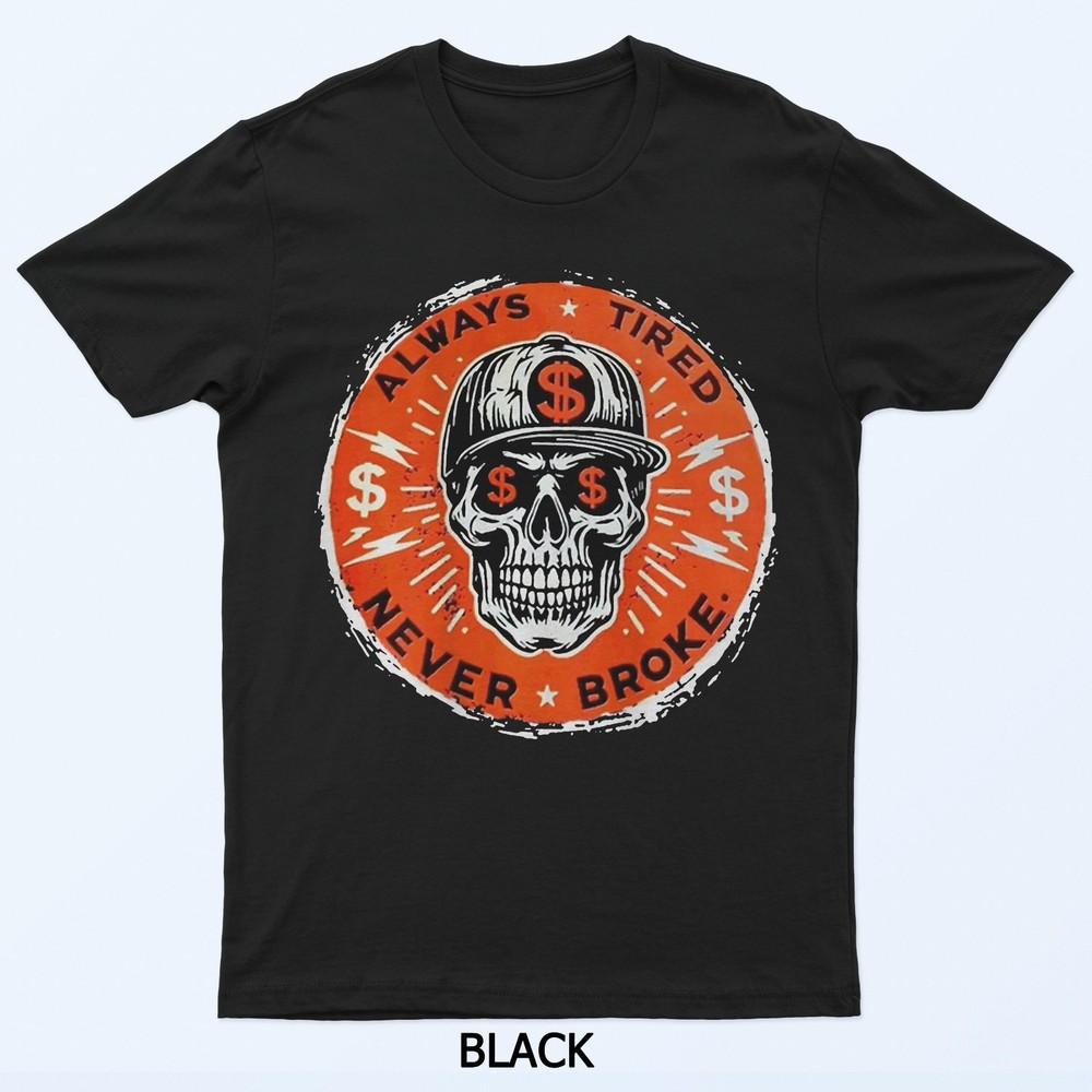 

Футболка с черепом «Всегда уставший, никогда не сломленный» 3XL