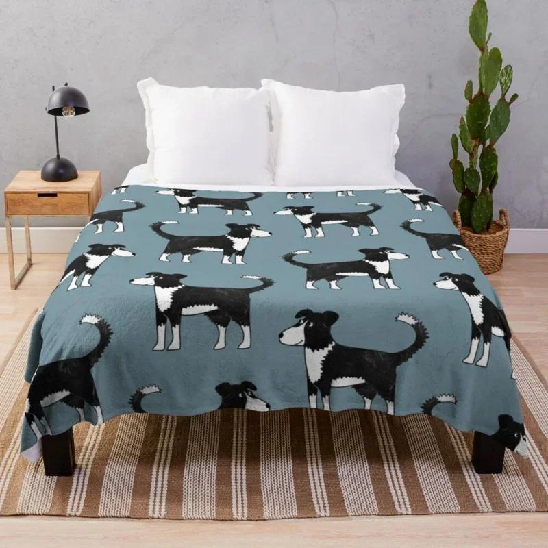 Border kólia behanie vo vodnom flísu prikrývka, chlpatá teplá prikrývka na posteľ Pohovka Pohovka Teplá dekorácia Nápad na darčeky Size: 75*100cm, Weight: 230 GSM