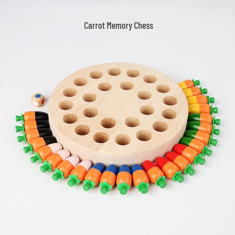 Children's Educational Carrot Mushroom Memory Chess Game: Enhances Focus & Parent-Child Interaction