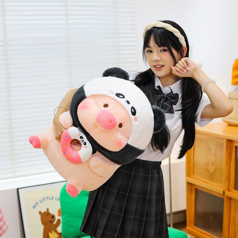 Donut Lulu Pig Plush Toy Panda Transformation Piglet Doll Children's Sleeping Pillow Gift