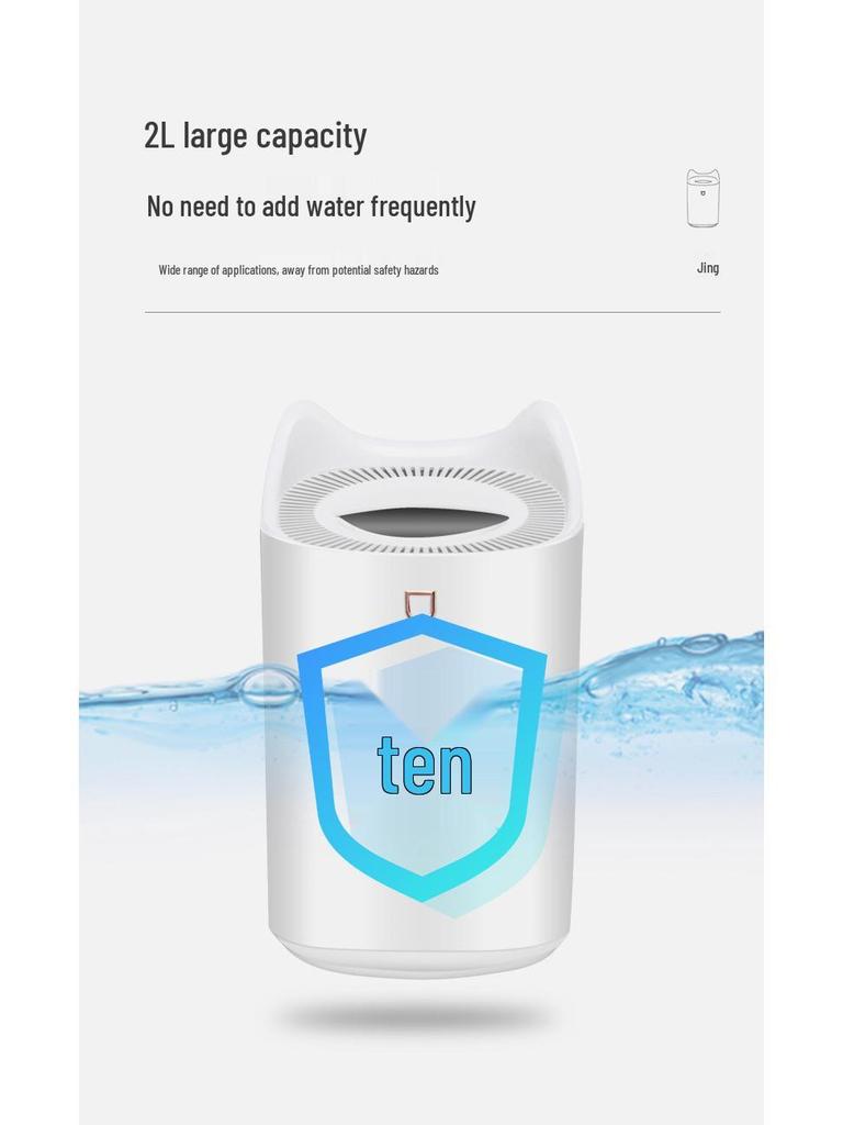 2L Silent Night Light Aromatherapy Humidifier for Home & Office