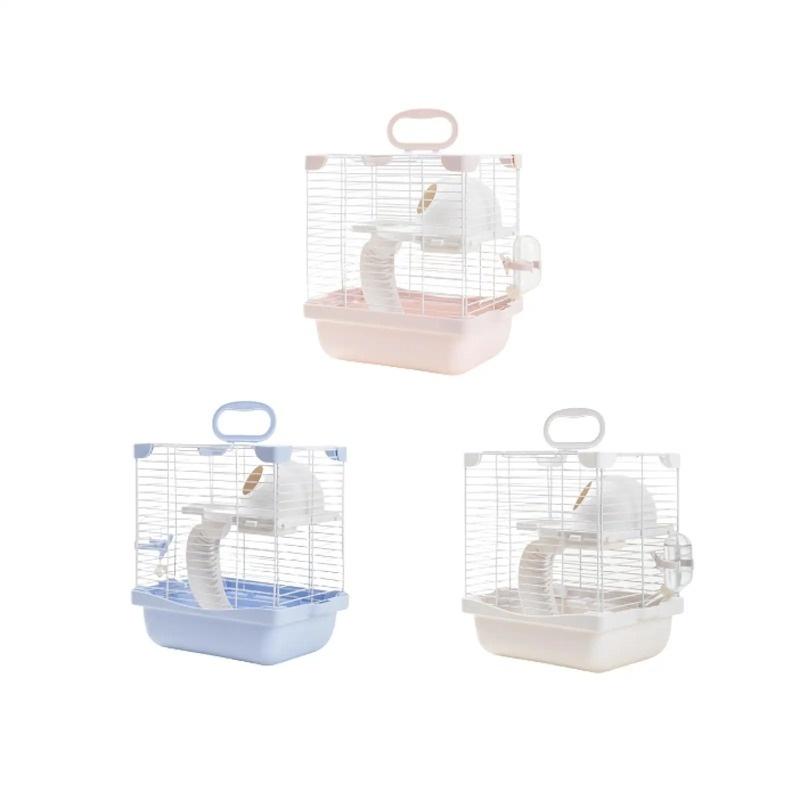 2 Tiers Hamster Cage Enclosure Travel Cage High Chassis Design Detachable Bottom Double-decker villa basiccagetwo-storyplatform