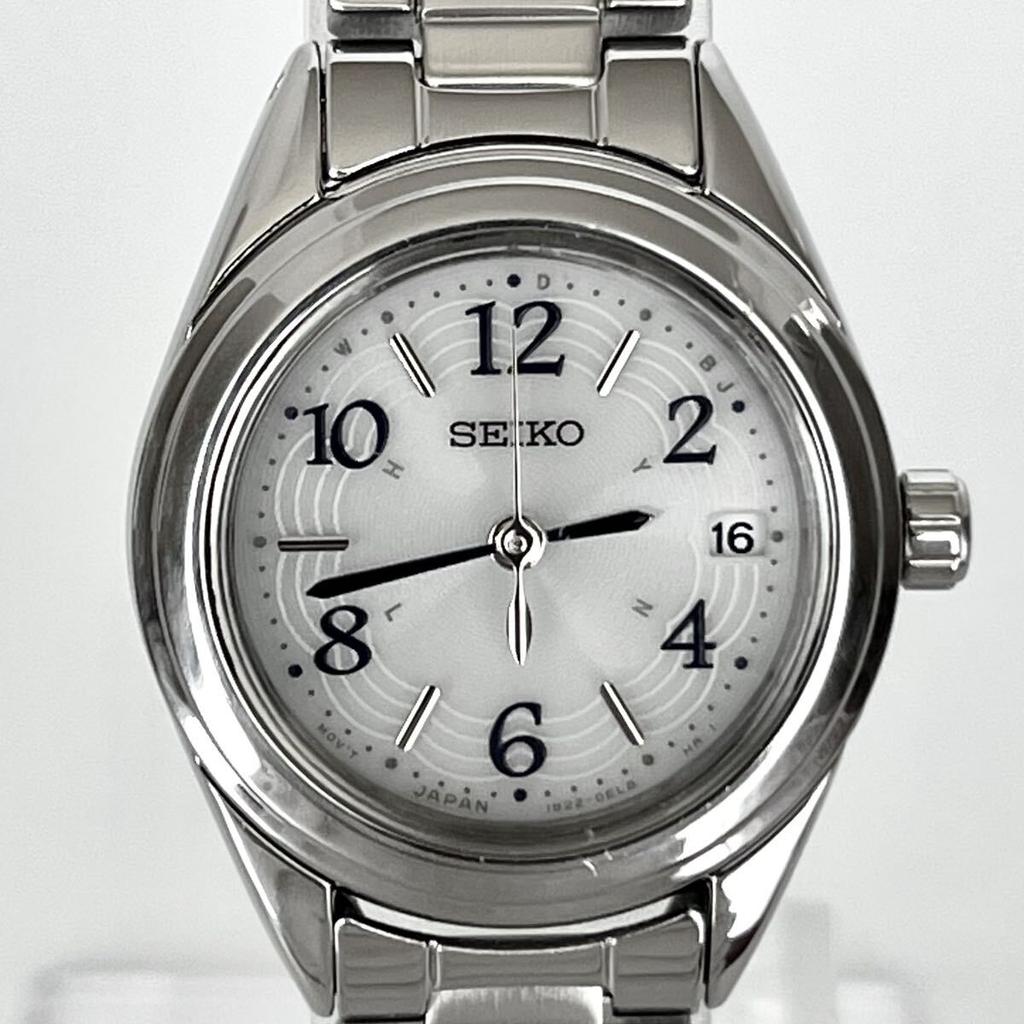 Polished Seiko Excellent Silver with White S2383 [Working Condition] Ladies' Watch, Radio-Controlled Solar, Condition, Dial