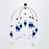 Baby Crib Mobile Nursery Cot Mobile Felt Ball Wind Chimes Wooden Hanging Bed Felt Ceiling Mobiles Crib Mobile for Nursery Room Baby Shower