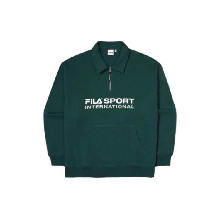 FILA Sweatshirts Men's Green Lapel Moderate Regular FS2POF1133X-PIG